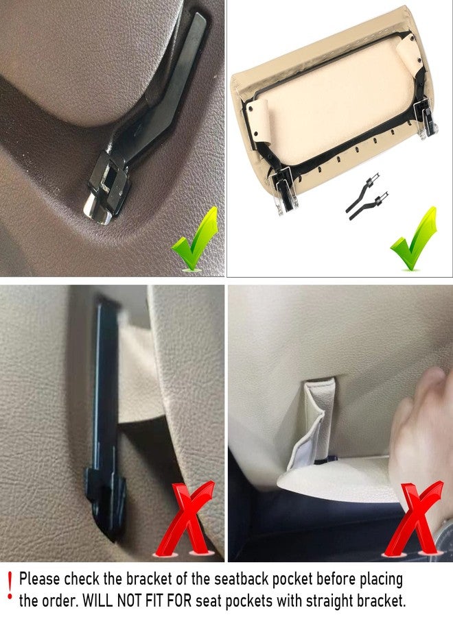 Jaronx Compatible with BMW Seat Back Pocket Cover for 5 Series F10 F11/7 Series F01 F02/X5 F15 /X6 F16, Genuine Leather Driver Side/Passsenger Side Backseat Pocket Cover Replacement-Beige - Image 4